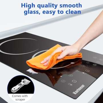 Karinear 12-Inch Electric Cooktop - Fast Cooking & Safety Features
