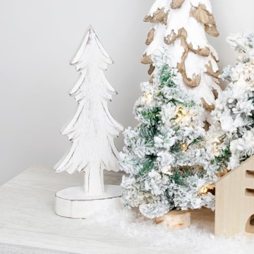 AuldHome Design Wooden Christmas Trees Set for Holiday Decor