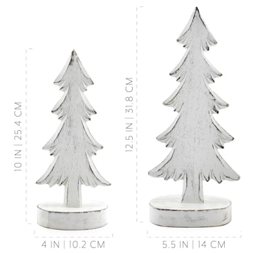 AuldHome Design Wooden Christmas Trees Set for Holiday Decor