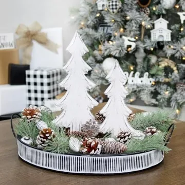AuldHome Design Wooden Christmas Trees Set for Holiday Decor