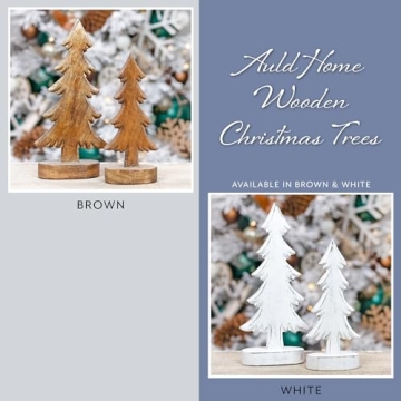 AuldHome Design Wooden Christmas Trees Set for Holiday Decor