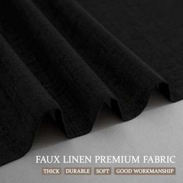 Novecozy 100% Blackout Curtains 84 Inches Long, Linen Thermal Insulated Curtains & Drapes for Bedroo...