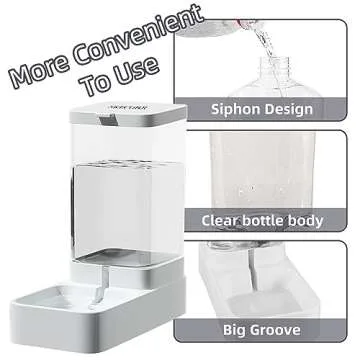 NKECOBJI Gravity Pet Feeder and Water Dispenser Set, Automatic Dog Feeder and Dog Water Dispenser fo...