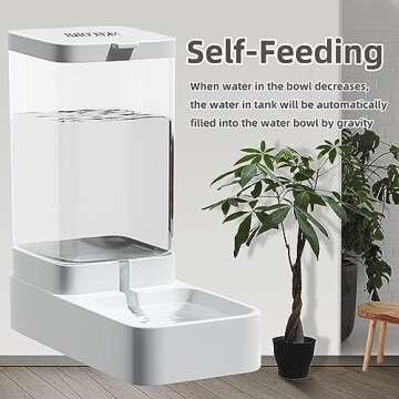 NKECOBJI Gravity Pet Feeder and Water Dispenser Set, Automatic Dog Feeder and Dog Water Dispenser for Dogs Cats Pets Animals Large Capacity(Water Feeder)