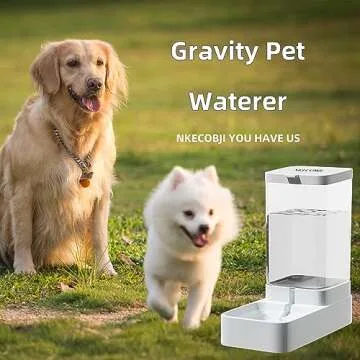NKECOBJI Gravity Pet Feeder and Water Dispenser Set, Automatic Dog Feeder and Dog Water Dispenser for Dogs Cats Pets Animals Large Capacity(Water Feeder)