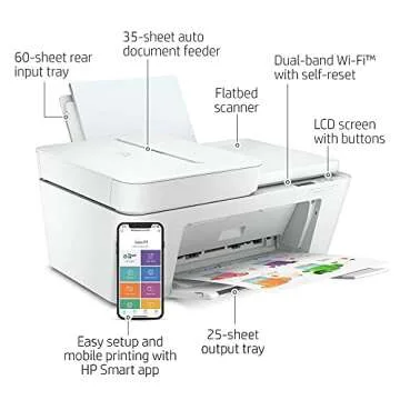 HP DeskJet Plus 4152 All-in-One Color Inkjet Printer, Mobile Print, Scanner & Copy, Instant Ink Read...