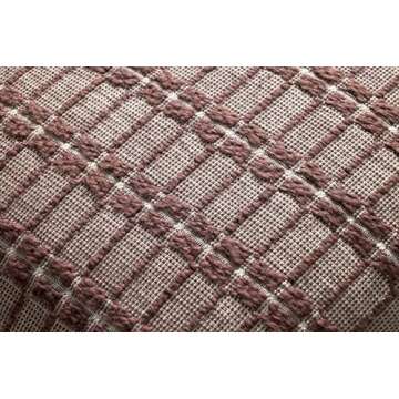 Loloi Poe Pillow, 18'' x 18'' Cover w/Down, Burgundy