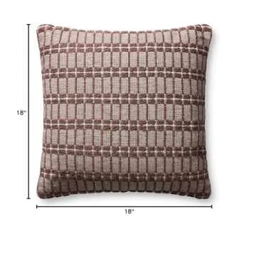 Stylish Loloi Poe Pillow 18x18 Burgundy Cover