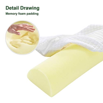 Shinnwa Bed Bumpers for Toddlers (2-Pack) Memory Foam Rail & Adults, Safety Guard Queen, King, Full Bed, Sleep Long Pillow Pads with Non-Slip Bottom Machine Washable Cover