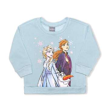 Disney Princess Girls 2 Piece Zip Up Hoodie and Sweatshirt for Toddler and Little Kids