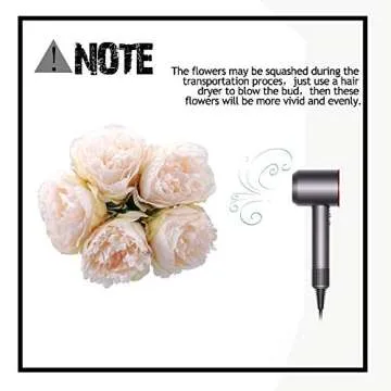 MEIBEL silk plastic peony flowers 5 Heads white Artificial Fake Flowers Bouquet desk plant for office decor