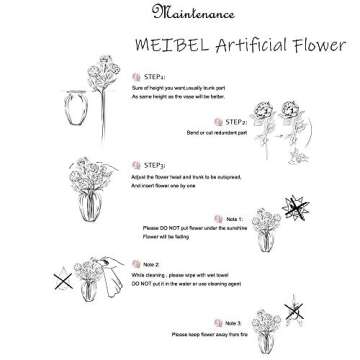 MEIBEL silk plastic peony flowers 5 Heads white Artificial Fake Flowers Bouquet desk plant for office decor