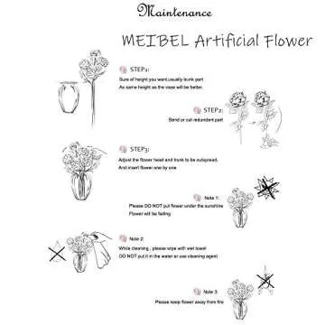 MEIBEL silk plastic peony flowers 5 Heads white Artificial Fake Flowers Bouquet desk plant for office decor