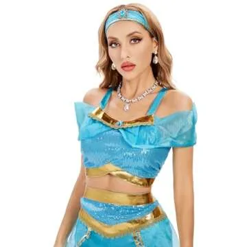 Funna Princess Costume Dress Up for Women - Blue