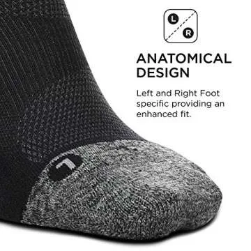 Feetures Elite Light Cushion Mini Crew Socks in Black Static