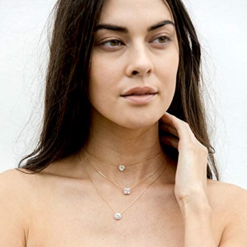 PAVOI 14K Gold Plated Heart Pendant Necklace