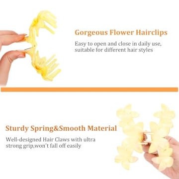 AMCAMI Flower Hair Clips Set for All Hair Types