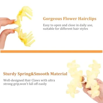 AMCAMI Flower Hair Clips Set for All Hair Types