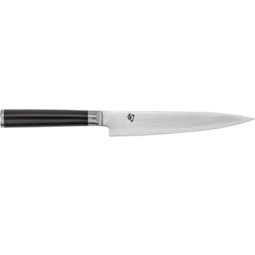 Shun Classic 6" Utility Knife, Handcrafted Japanese Kitchen Knife, VG-MAX Core with Damascus Stainle...