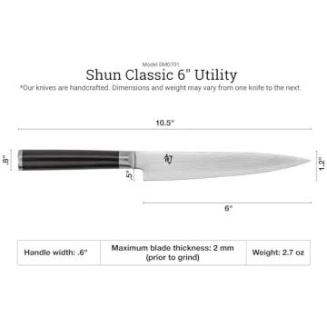 Shun Classic 6 Inch Utility Knife for Culinary Excellence