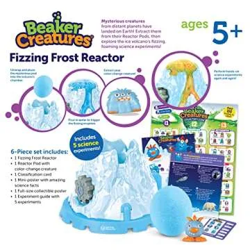 Learning Resources Beaker Creatures Fizzing Frost Reactor - 6 Pieces, Ages 5+ Volcano Science Kit for Kids, STEM Toys, Science Experiments for Kids