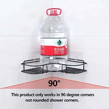 3-Pack Corner Shower Caddies Basket Shelves with Bathroom Soap Dishes, Adhesive Shower Storage Organizer with Hooks for Bathroom, Toilet, and Kitchen, No Drilling Rust Proof Shower Wall Shelf Black