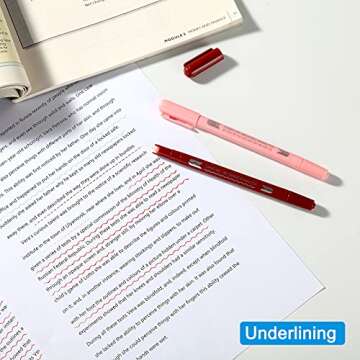 AECHY Colored Curve Pens, Dual Tip Pens with 6 Different Curve Shapes & 8 Colors Fine Tips, Planner Pens For Writing Journaling Note Taking Drawing Scrapbook Art School Supplies(Classic)