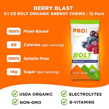 PROBAR Bolt Organic Chews - Berry Blast Energy Gummies