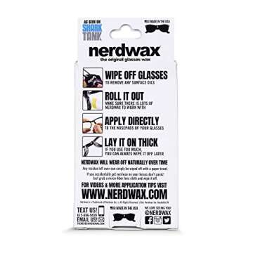 Nerdwax Glasses Wax - 4ct Value Pack | Stop Sliding Glasses | Anti-Slip Eyewear Retainer | As Seen o...