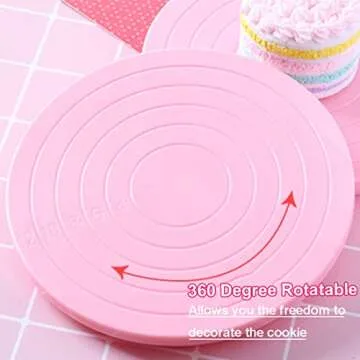 16 Pc Cookie Decorating Kit - 2 Acrylic Turntables, 6 Scribe Needles, 2 Mesh Mats, 6 Decoration Brushes