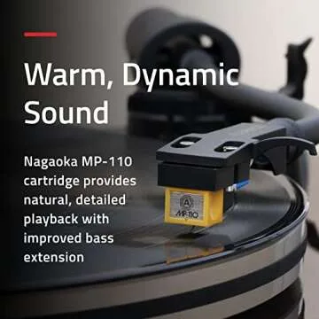 Fluance RT85N Reference High Fidelity Vinyl Turntable Record Player with Nagaoka MP-110 Cartridge, Acrylic Platter, Speed Control Motor, High Mass MDF Wood Plinth, Vibration Isolation Feet - Walnut