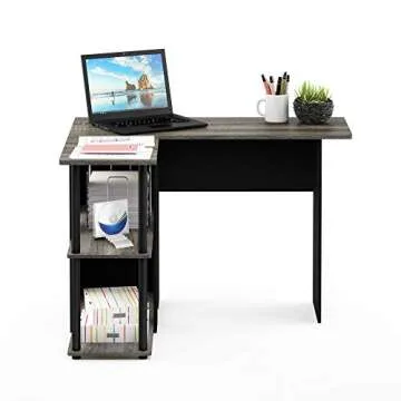 Furinno Abbott L-Shape Computer Desk & Bookshelf