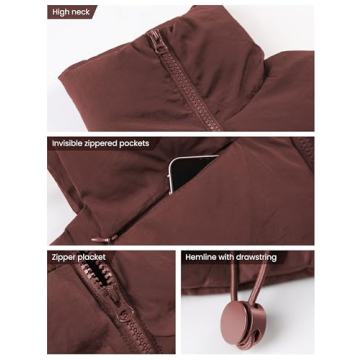 Stylish UANEO Cropped Puffer Vest for Women