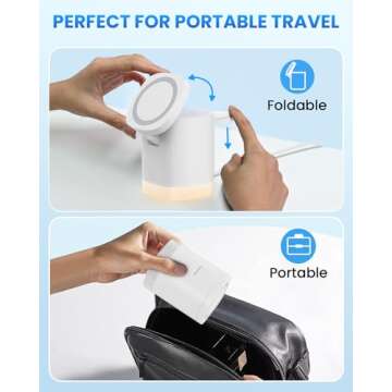 Wireless Charging Station for iPhone Mag-Safe: JoyGeek 3-in-1 Foldable Charger Phone Stand Charger for iPhone 16/15/14/13/12 Pro/Max/Plus - for AirPods - for Apple Watch 2-10/Ultra