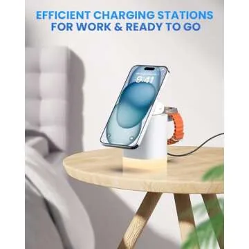 Wireless Charging Station for iPhone Mag-Safe: JoyGeek 3-in-1 Foldable Charger Phone Stand Charger for iPhone 16/15/14/13/12 Pro/Max/Plus - for AirPods - for Apple Watch 2-10/Ultra