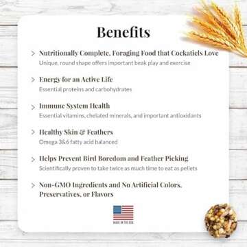 LAFEBER'S Classic Nutri-Berries Pet Bird Food, Made with Non-GMO and Human-Grade Ingredients, for Cockatiels (4 lb)