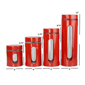 Stylish Home Basics Retro Kitchen Canisters Set - 4 Pieces