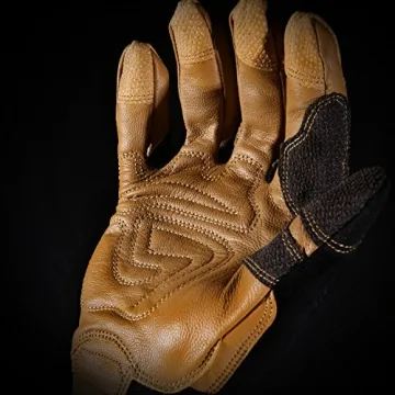 Ironclad Ranchworx Work Gloves RWG2, Premier Leather Work Glove, Performance Fit, Durable, Machine Washable, (1 Pair), RWG2-04-L,Brown/Black