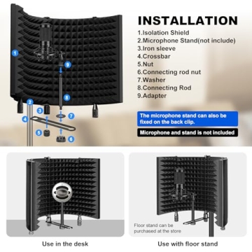 Aokeo Microphone Isolation Shield for Quality Recordings