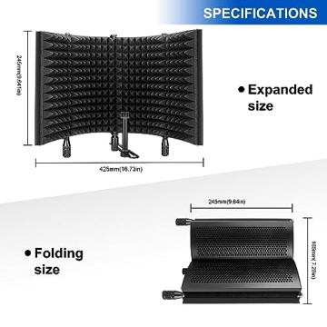 Aokeo Microphone Isolation Shield for Quality Recordings