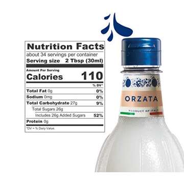 Fabbri Flavoring Syrup, Orgeat, Made in Italy, 33.8 Ounce (1 Liter)