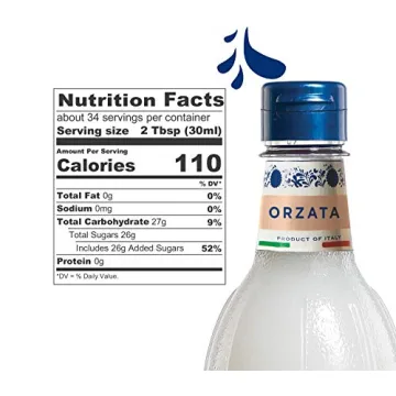 Fabbri Orgeat Syrup 1 Liter, Italian Flavoring for Drinks