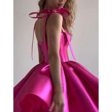 SHANDUAO Strapless Cocktail Party Gowns for Women Satin Prom Mini Dress Sweetheart Evening Party Gown Bow Shoulder Strap Wedding Dress for Women Burgundy-2