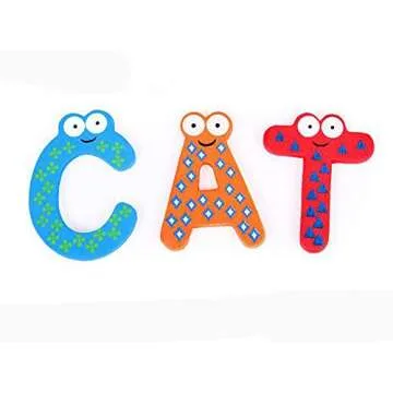 Royee 26 Pcs Wooden Fridge Magnets Colorful Alphabet Cute Eyes Wood A-Z Refrigerator Letters Magnets for Home Decoration Education Spelling Learning Game Gift (Eyes Pattern)
