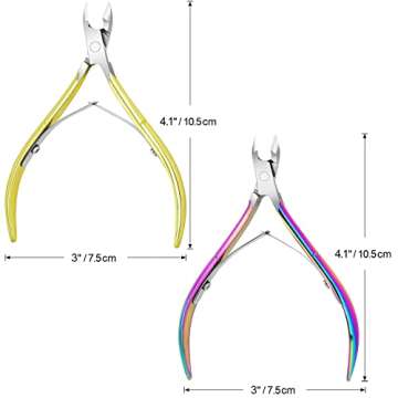 4 Packs Cuticle Nipper, Premium Stainless Steel Cuticle Trimmer for Manicure & Pedicure at Home/Spa/...