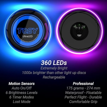 TOSY Flying Disc - Super Bright, Rechargeable, Fun for All