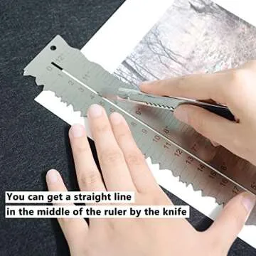 Sturdy Stainless Steel Paper Tearing Ruler 12'' - Ideal for Crafts