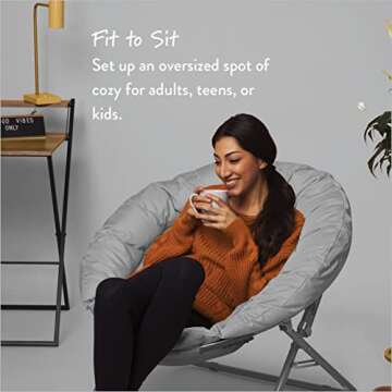 Urban Lifestyle Canvas Oversized Polycanvas Saucer Chair, Grey