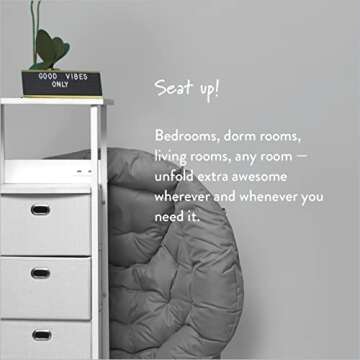 Urban Lifestyle Canvas Oversized Polycanvas Saucer Chair, Grey