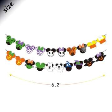 Mouse Inspired Halloween Garland Banner Mouse Halloween Decorations for Mouse Theme Halloween Party Birthday Party Decorations